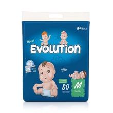Fralda evolution M, pacote com 80 unidades