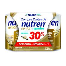 Kit Complemento Alimentar Nutren Senior Baunilha 1,48kg Nutren Senior Baunilha 2 Unidades 740g Cada