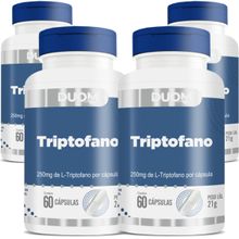 COMBO 4 L-TRIPTOFANO 250MG PRECURSOR DA SEROTONINA 5HTP 60 CAPSULAS CADA TOTAL 240 CAPS - DUOM