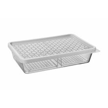 Porta Frios Acrílico Com Tampa E Divisória UZ Utilidades Pote Organizador De Geladeira Para Queijo Mussarela Presunto Embutidos