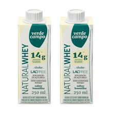 Kit 2 Bebida Láctea Verde Campo Naturalwhey 14 Baunilha Zero Lactose 250ml Cada