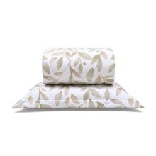Kit Cobre Leito Microfibra Sonata Estampado Folhas Buettner