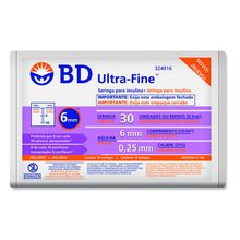 Seringa Bd Insulina Ultra Fine 30U Agulha 6 x 0,25mm 10 Unidades