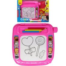 Color Tablet Rosa Mesinha Pintura Lápis de Cor - BS Toys
