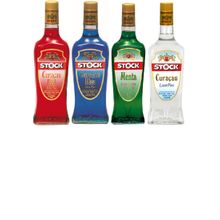 Kit Licor Stock - Curaçau, Curaçau Blue, Red, Menta 720ml Cd