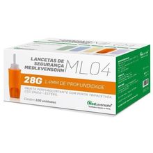Lancetas Com Segurança Medlevensohn Ml04 28G 100 Unidades