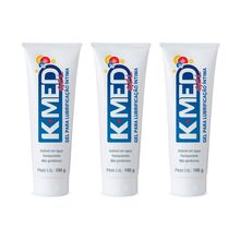 Kit 3 Gel Lubrificante K-Med Transparente 100g Cada