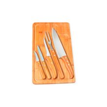 Conjunto Para Churrasco - Cozinha Em Bambu - Inox - 6 Peças