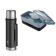 KIT ELECTROLUX LUNCH BOX E GARRAFA TÉRMICA SENSE TO GO 1L PRETO