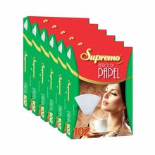 Kit Filtros Para Café Supremo 102- 6 Unidades- Descartável