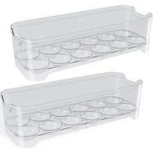Kit 02 Porta Ovo Bandeja 12 Ovos Organizador Geladeira Acrílico Empilhavel Uz Utilidades Transparente