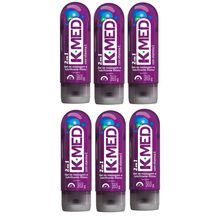 Kit com 6 Kmed 2 Em 1 Lubrificante Íntimo Cimed 200ml Gel Massagem Prazer Sexual