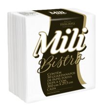 Guardanapo  Mili Bistrô Folha Dupla 30x29,5 cm  pacote c/ 50