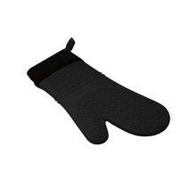 Luva de Cozinha Churrasco Silicone Preto e Forro Tecido