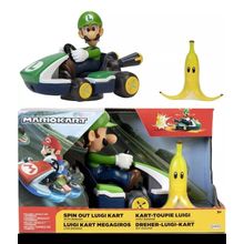 Carrinho Super Mario Kart Spin Out Luigi Candide 3022