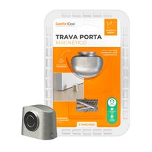 Trava Porta Fixador Magnético Standard ComfortDoor Batedor De Portas Com Imã Cromado Escovado