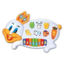 Teclado Educativo Infantil Coelhinho Sons de Animais Luz Braskit 6301