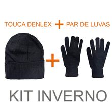 Par De Luvas e Touca Denlex Kit Inverno