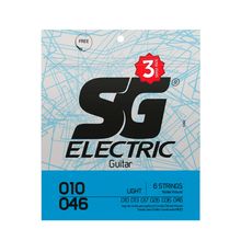 Pack C/ 3 jogos de Corda SG P/ Guitarra Nickel 10/46 - EC0496