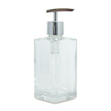 1 Saboneteira Square 250ml Vidro Bico Prata
