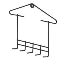 Porta Chaves Suporte Preto com 5 Ganchos Decoração Organização Casa