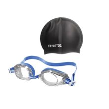 Kit Oculos De Natação Classic Speedo Azul Touca preta