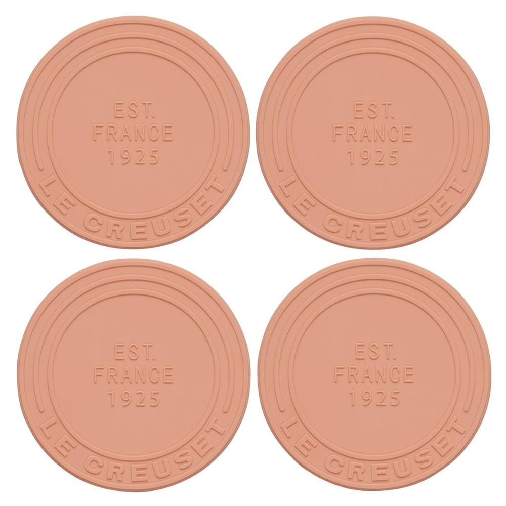 SET LE CREUSET 4 MINI SUPORTES PARA COPOS DE SILICONE 10CM PECHE 42807104231400
