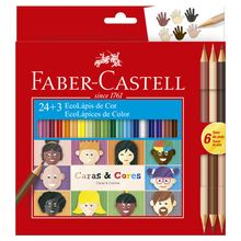 Ecolápis Cor Caras e Cores 24 + 3 Tons Pele - Faber Castell