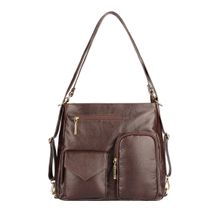 Bolsa mochila de couro liso Érica