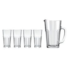 Conjunto de Jarra 1,2L e Copos 340ml Nadir Bistrô em Vidro – 5 Peças