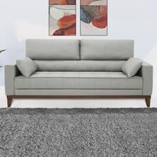 Sofá 4 Lugares Linoforte Blazer com Revestimento em Linho e 2 Almofadas Decorativas 210 cm de Largura