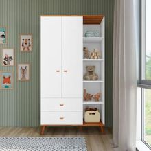 Guarda-Roupa Infantil Bartira Ternura com 5 Nichos, 2 Portas, 2 Gavetas - 106,8 cm de largura