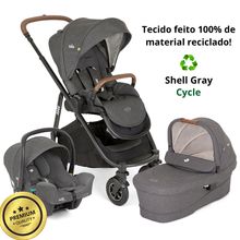 Trio Versatrax Cycle Shell Gray (bebê conforto e moisés) - Joie