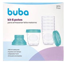 Kit 6 Potes Para Armazenar Leite Materno 180ml – Buba