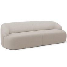 Sofá 3 Lugares Curvo Orgânico Para Sala Living 250cm Barolo L06 Bouclê Bege - Lyam Decor