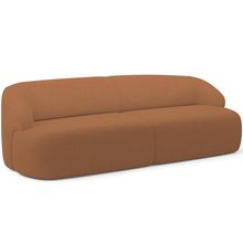 Sofá 3 Lugares Curvo Orgânico Para Sala Living 250cm Barolo L06 Bouclê Terracota - Lyam Decor