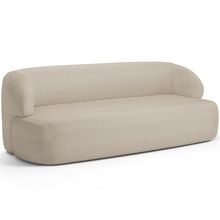 Sofá 2 Lugares Curvo Orgânico Para Sala Living 150cm Barolo L06 Linho Bege Escuro - Lyam Decor