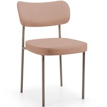 Cadeira Decorativa Sala De Jantar Melina Base Arena L02 Linho Rosê - Lyam Decor