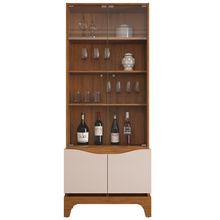 Cristaleira Para Sala de Jantar Bar Adega 2 Portas Clarice D05 Freijó Off White - Lyam Decor