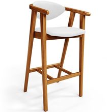 Banqueta Alta Para Cozinha Bancada Bar Sala de Jantar Fixa Cecília L02 Facto Branco - Lyam