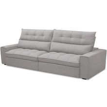 Sofá Retrátil Reclinável Para Sala de Estar Living 290cm Dimas F04 Veludo Cinza - Lyam Decor