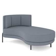 Sofá Chaise Longue Sala de Estar Living Lucca Direito D02 Bouclê Grafite B-64 - Lyam Decor