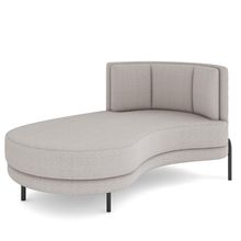 Sofá Chaise Longue Sala de Estar Living Lucca Esquerdo D02 Bouclê Bege B-62 - Lyam Decor