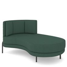 Sofá Chaise Longue Sala de Estar Living Lucca Direito D02 Linho Verde Musgo C-117 - Lyam Decor