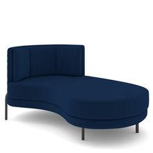 Sofá Chaise Longue Sala de Estar Living Lucca Direito D02 Veludo Azul Marinho C-304 - Lyam Decor