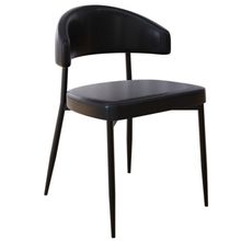 Cadeira Estofada Para Sala de Jantar Serena Preto C01 Courino Preto - Lyam Decor