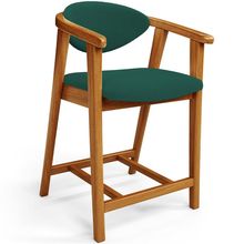 Banqueta Baixa Para Cozinha Sala de Jantar Bancada Cecília L02 Bouclê Verde - Lyam Decor