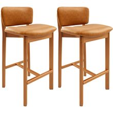 Kit 02 Banquetas Alta Para Cozinha Sala de Jantar Bar Dara L02 Couríssimo Whisky - Lyam Decor
