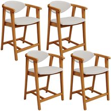 Kit 04 Banquetas Baixa Cozinha Sala de Jantar Bancada Cecília L02 Bouclê Cru - Lyam Decor