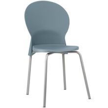 Cadeira Para Sala De Jantar Cozinha Mond F02 Base Aço Cinza Azul - Lyam Decor